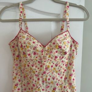 Aqua Floral Corset Top